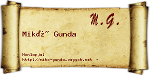 Mikó Gunda névjegykártya